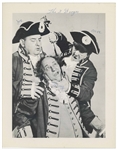 Moe Howard Items With Curly Joe: 5.5'' x 11'' Loew's Oriental Handbill for Three Stooges Show; 5.25'' x 4.75'' Invitation for Chase Club Show; 8'' x 10'' Glossy Photo; About 6 News Clips -- Very Good